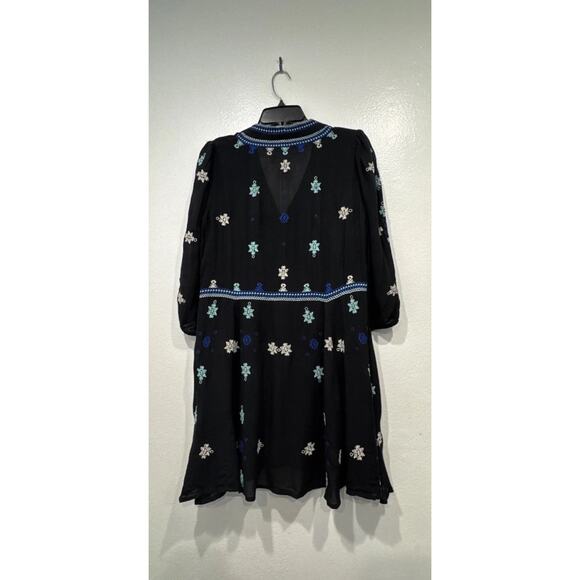 Free People Star Gazer Embroidered Dress Womens Size Small V Neck Boho Cover Up - Picture 2 of 10